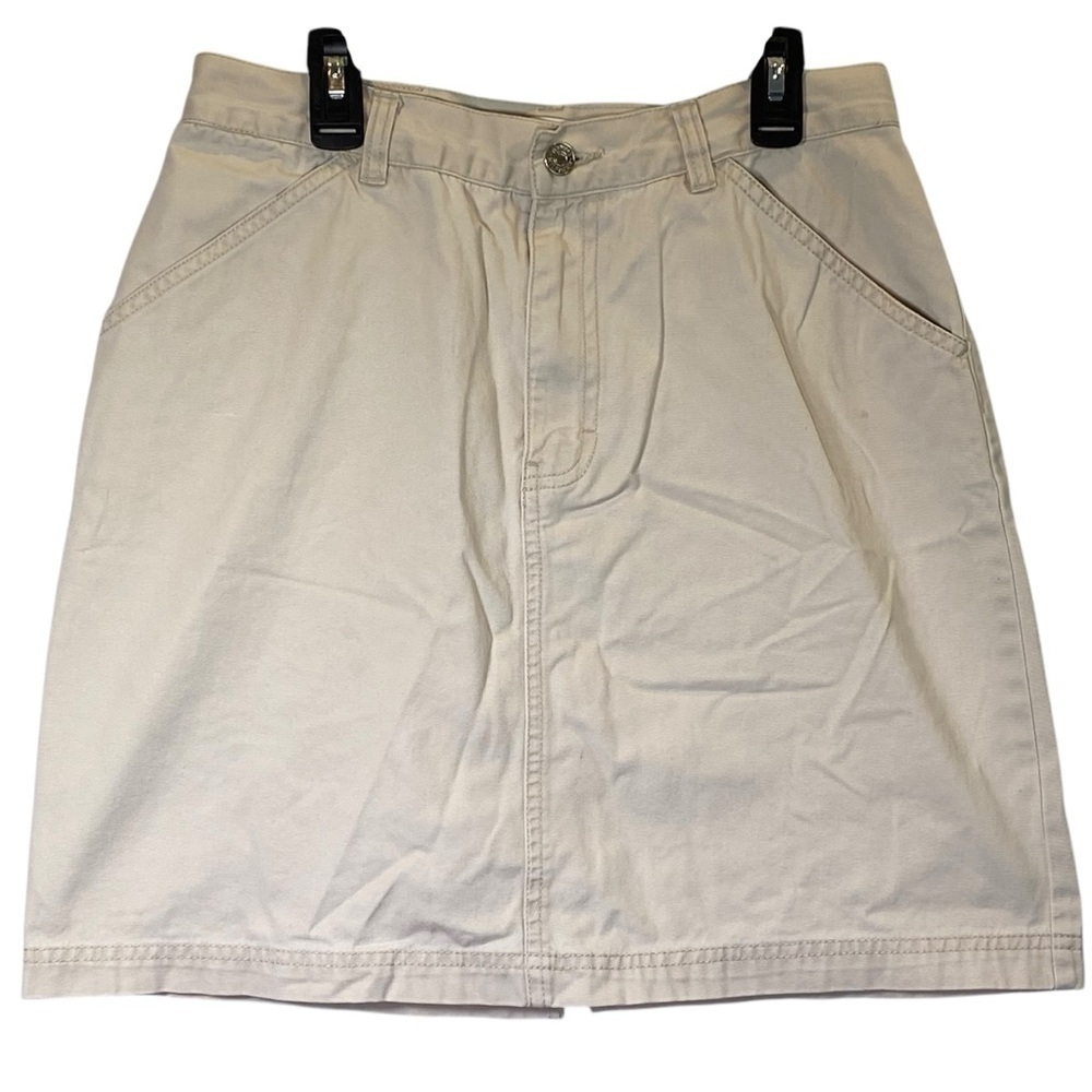 VINTAGE Y2K TOMMY HILFIGER Women's size 6 light khaki denim mini skirt